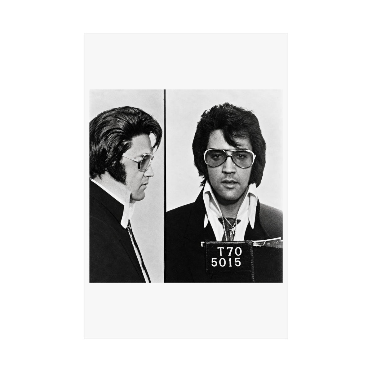 Elvis Presley 1970 Mugshot Poster – Matte Wall Art Print