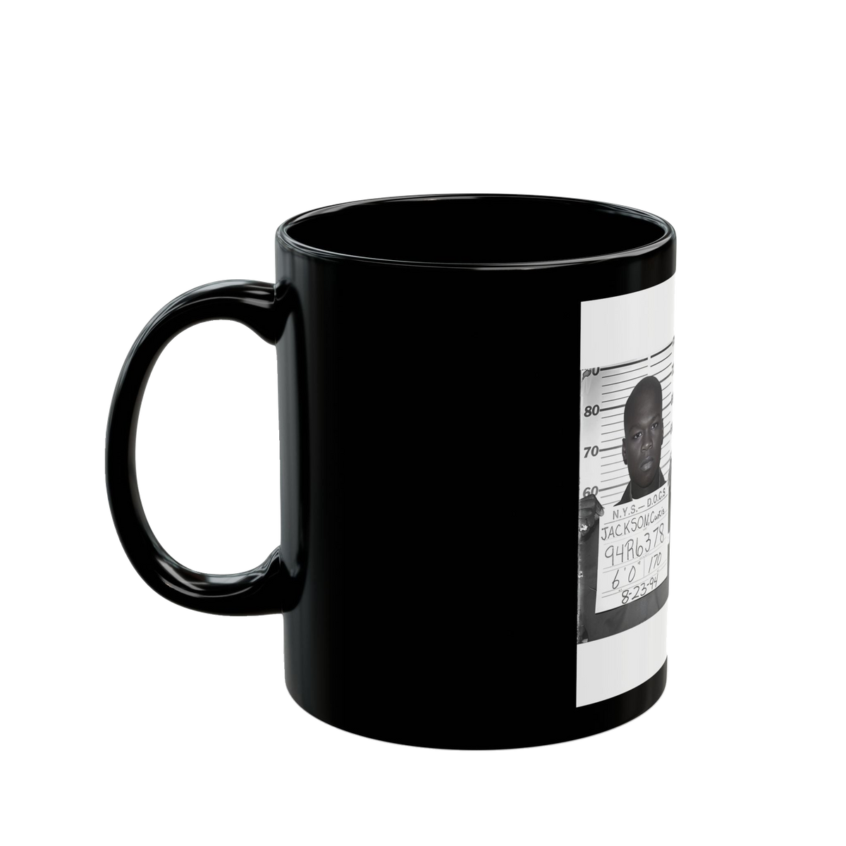 50 Cent 1994 Mugshot Mug – 11oz & 15oz Black Ceramic