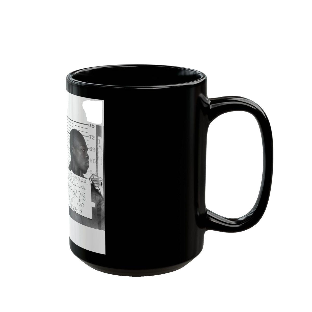 50 Cent 1994 Mugshot Mug – 11oz & 15oz Black Ceramic