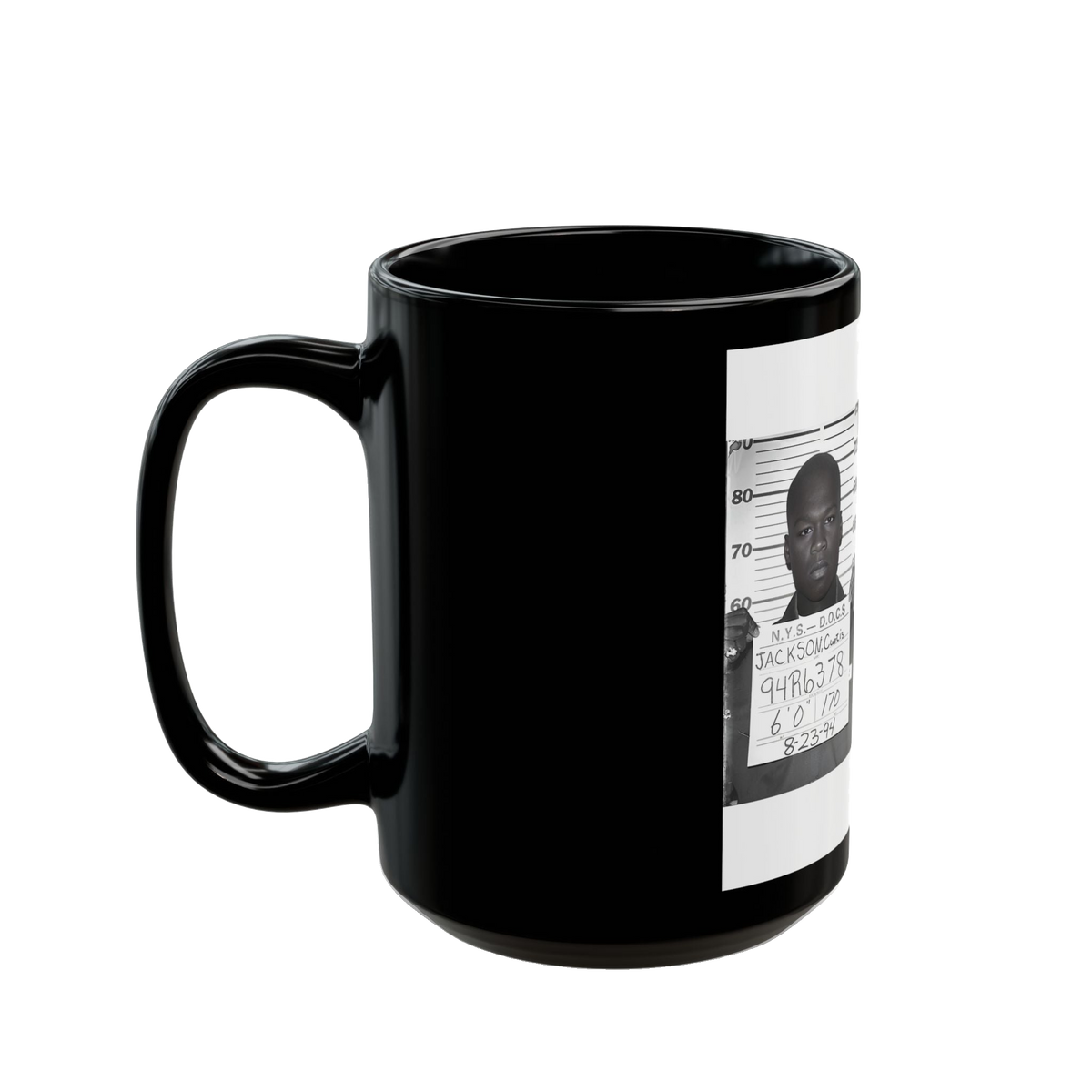 50 Cent 1994 Mugshot Mug – 11oz & 15oz Black Ceramic