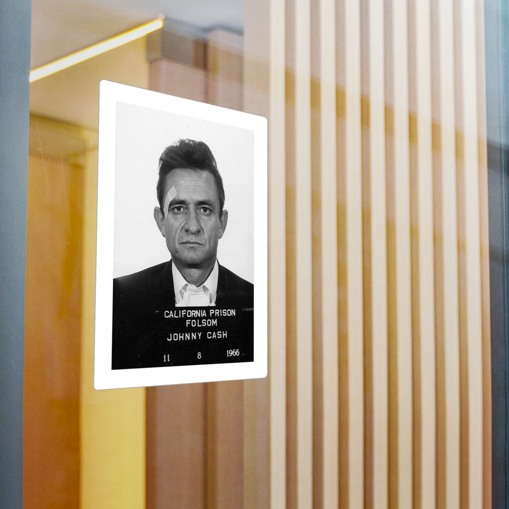 Johnny Cash Mugshot Sticker – Kiss-Cut Vinyl Decal