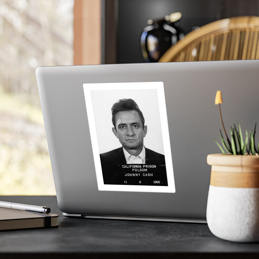 Johnny Cash Mugshot Sticker – Kiss-Cut Vinyl Decal