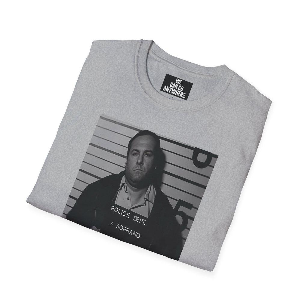 Tony Soprano Mugshot Shirt | Sopranos Mafia T-Shirt | Mob Boss Streetwear | Anti-Rat Collection | Gildan Softstyle Tee