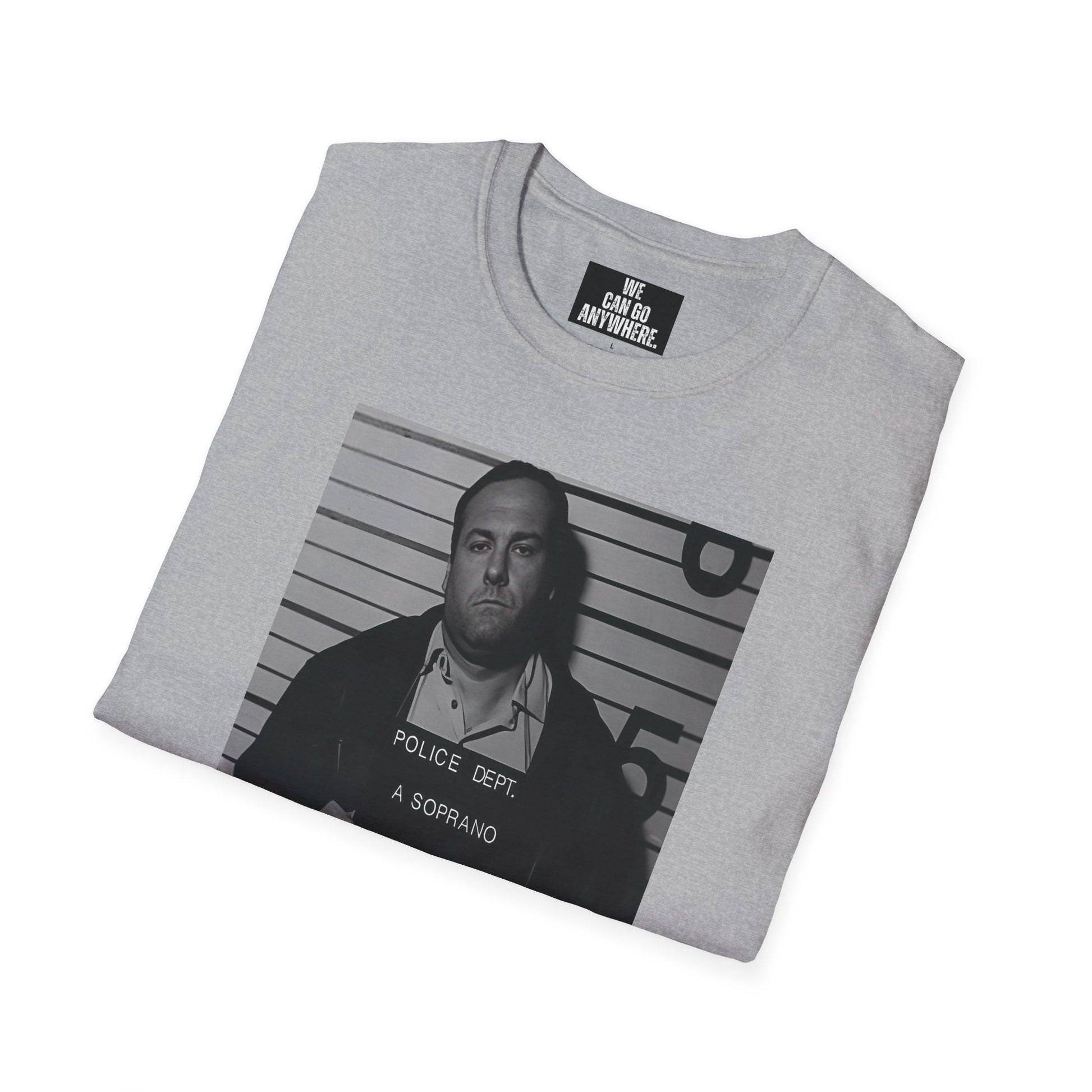 Tony Soprano Mugshot Shirt | Sopranos Mafia T-Shirt | Mob Boss Streetwear | Anti-Rat Collection | Gildan Softstyle Tee