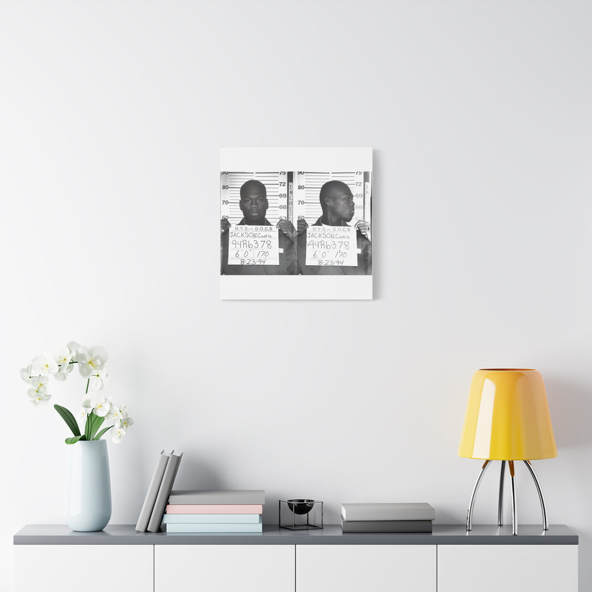50 Cent 1994 Mugshot Canvas – Matte Stretched 1.25"