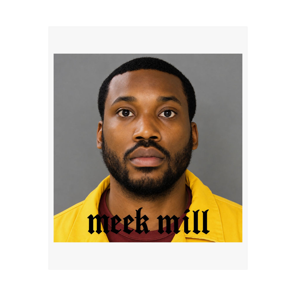 Meek Mill Mugshot Poster – Matte Wall Art Print