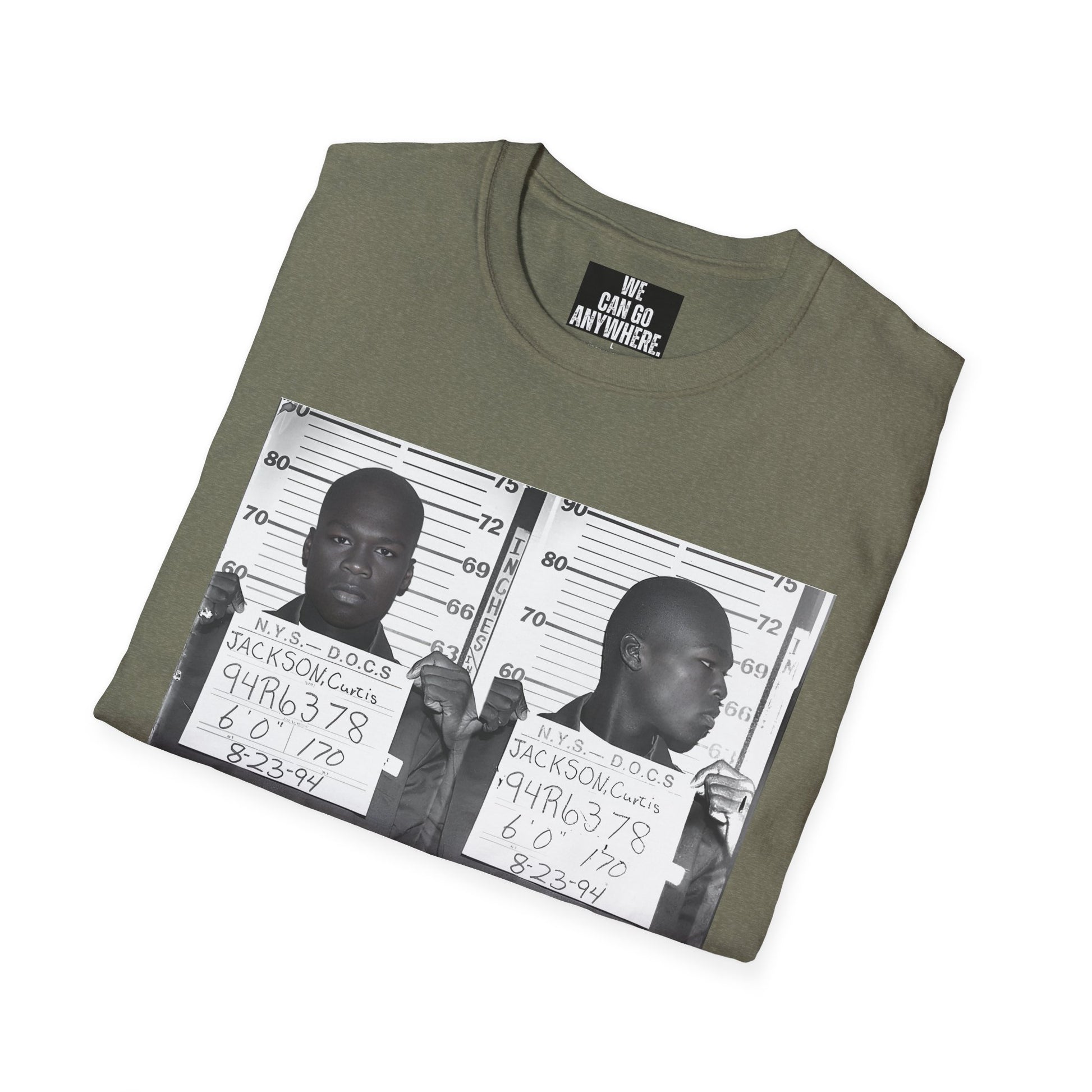 50 Cent Curtis Jackson Mugshot T-Shirt – “Built, Not Broken”