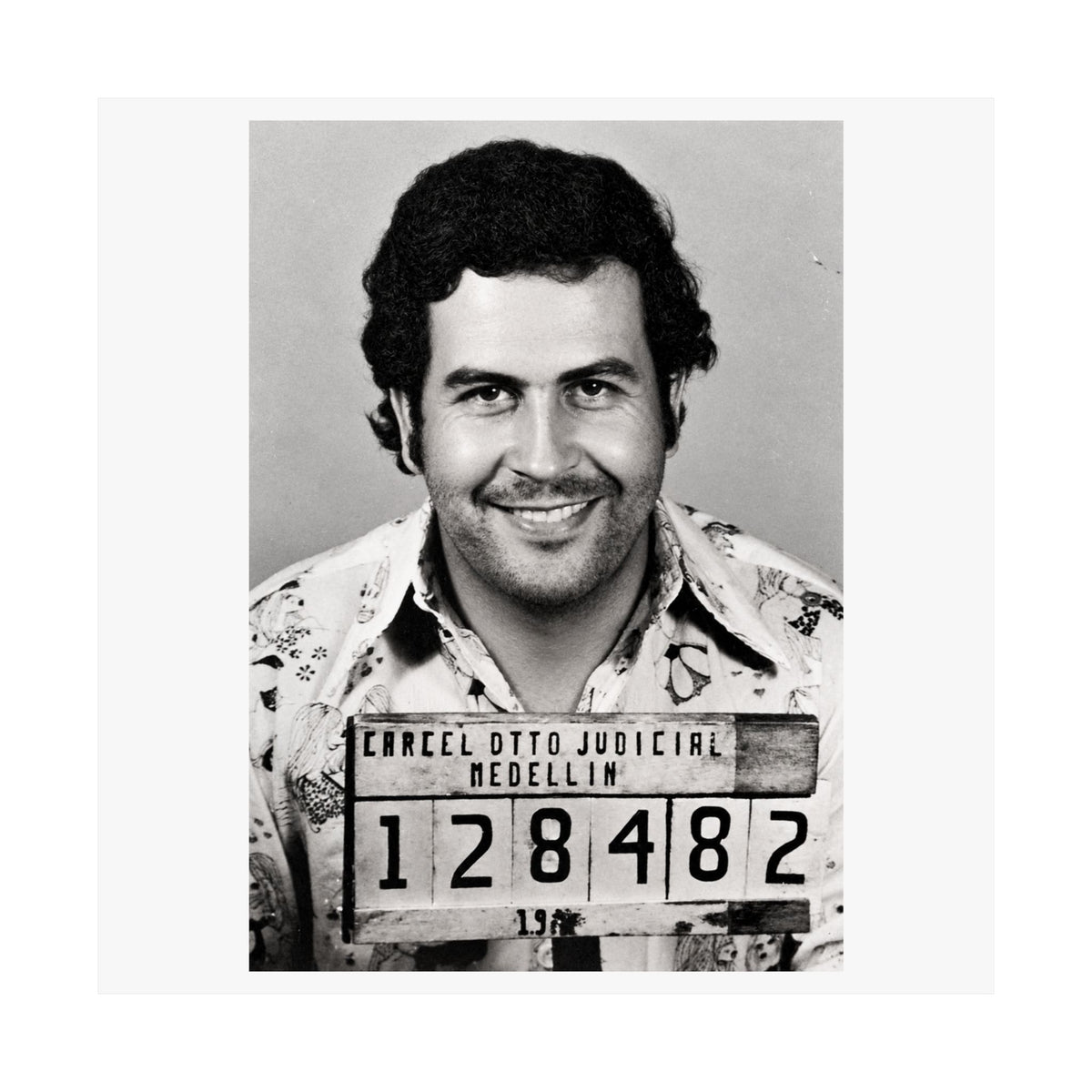 Pablo Escobar Mugshot Poster – Matte Wall Art Print