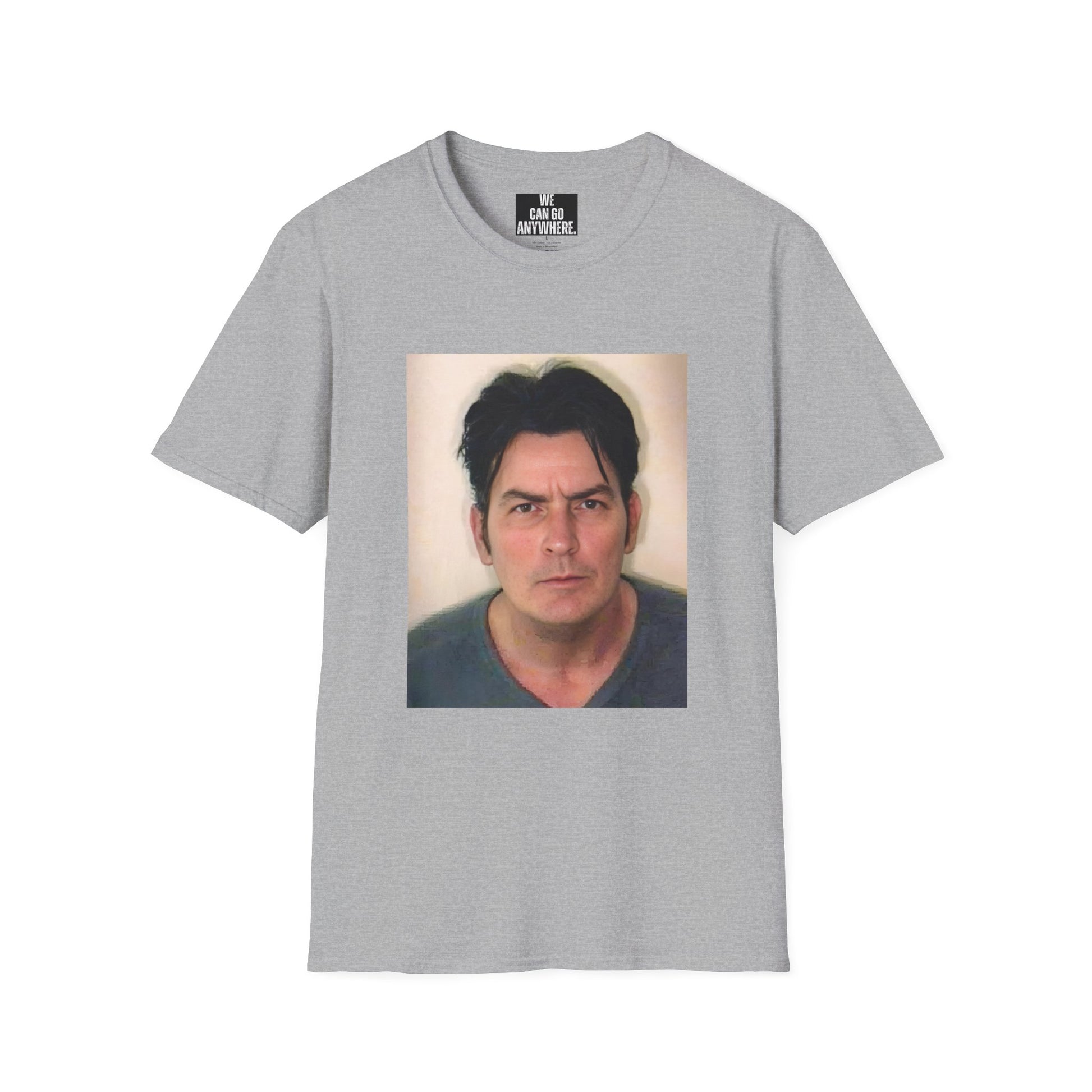 Charlie Sheen Mugshot Tee – Vintage Rebel Unisex T-Shirt, Iconic Celebrity Graphic