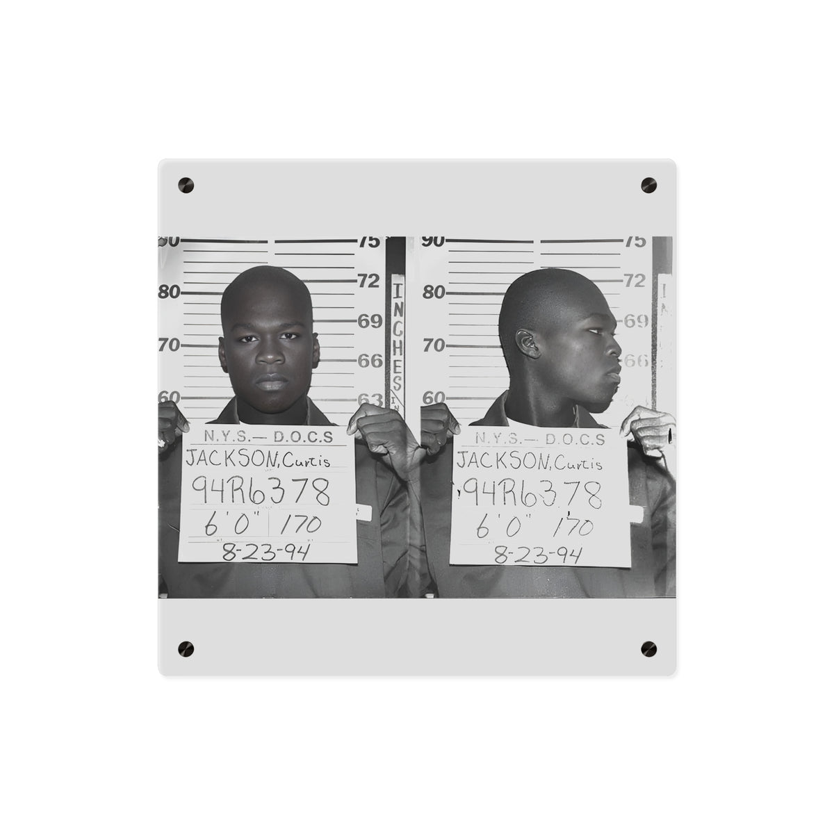50 Cent 1994 Mugshot Acrylic Wall Art