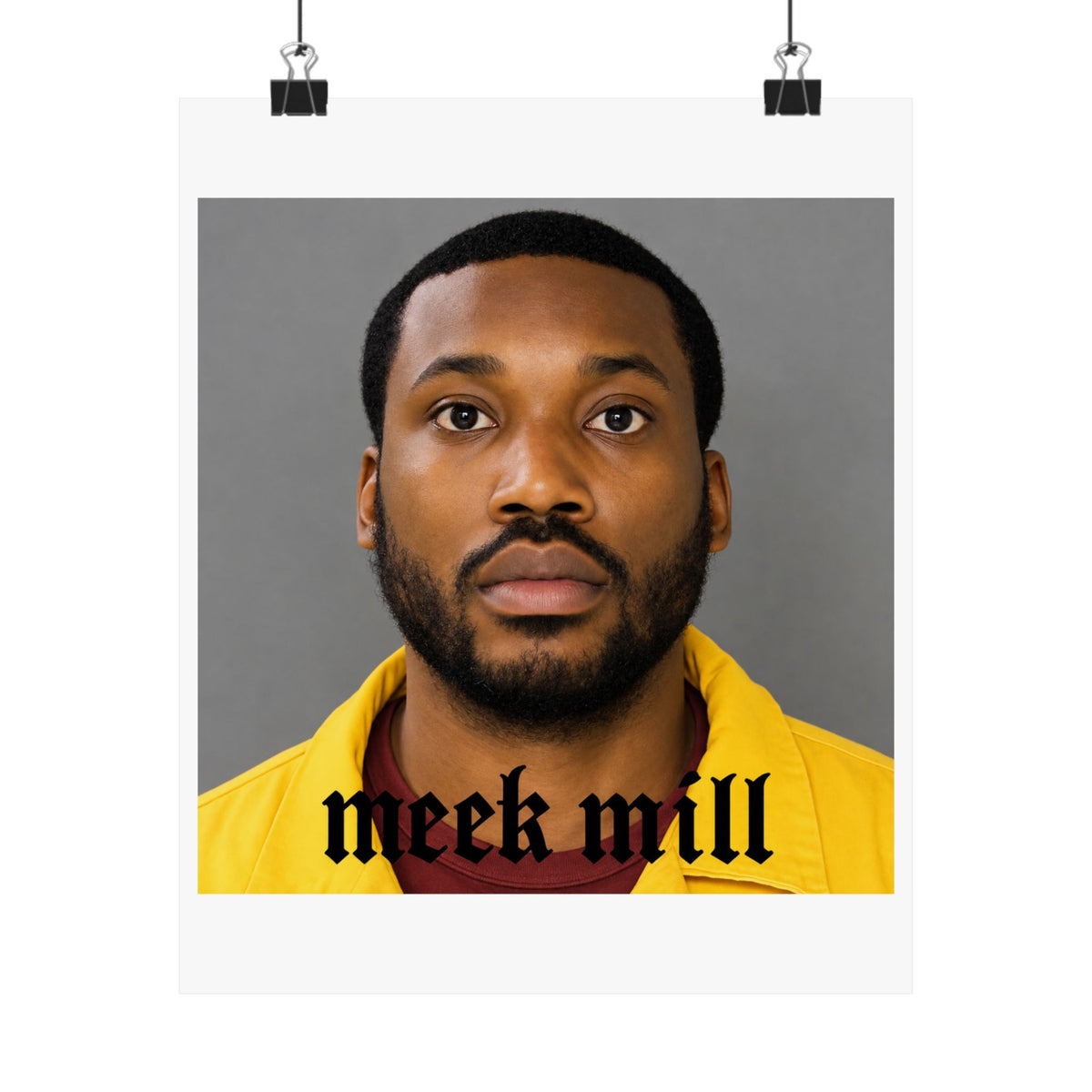 Meek Mill Mugshot Poster – Matte Wall Art Print