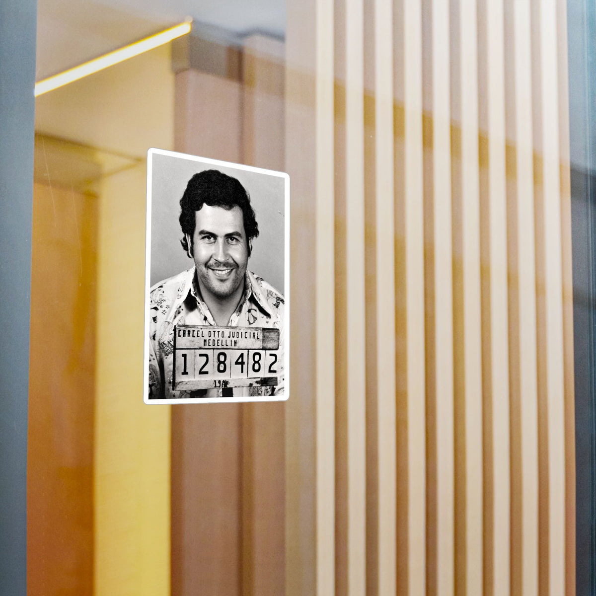 Pablo Escobar Mugshot Sticker – Kiss-Cut Vinyl Decal