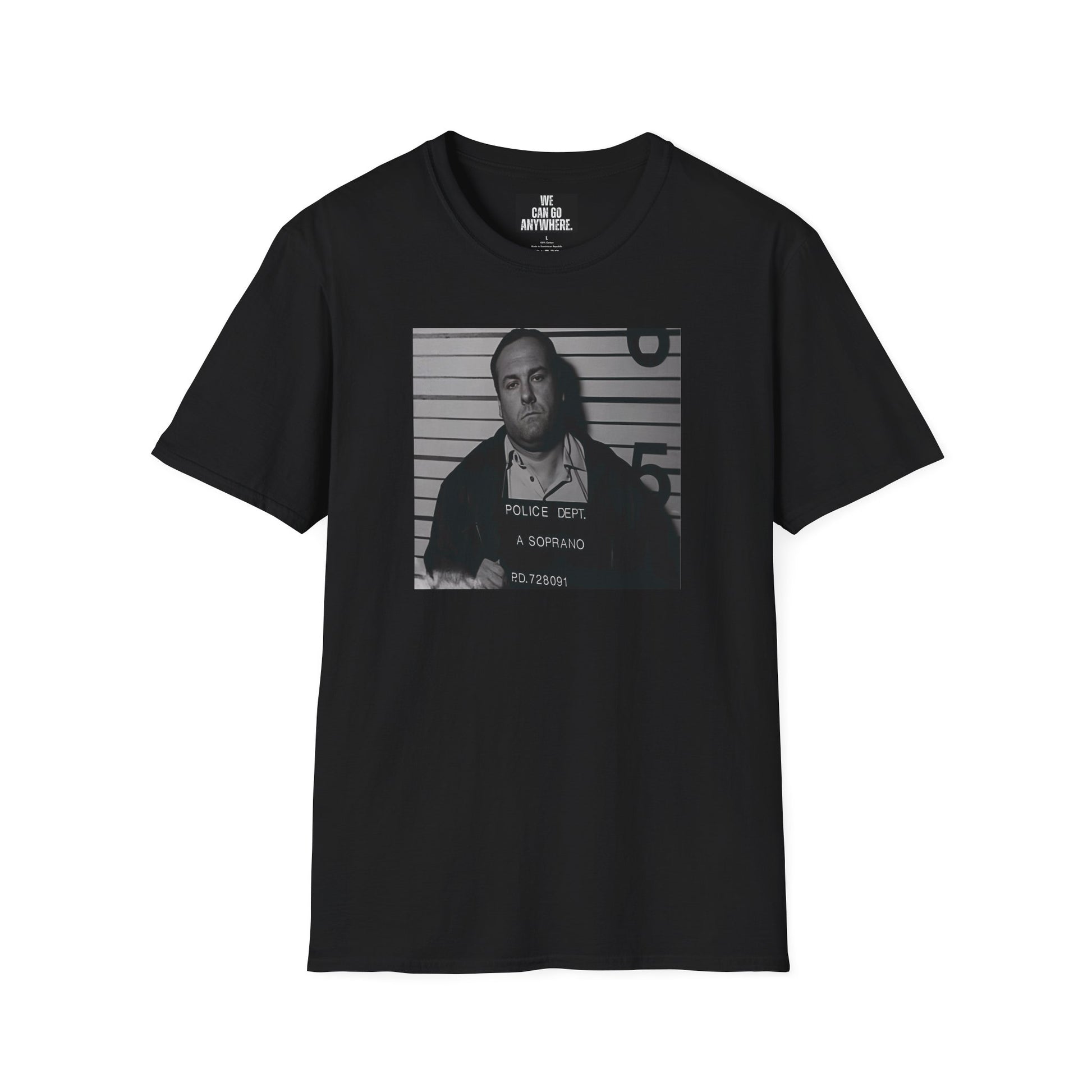 Tony Soprano Mugshot Shirt | Sopranos Mafia T-Shirt | Mob Boss Streetwear | Anti-Rat Collection | Gildan Softstyle Tee