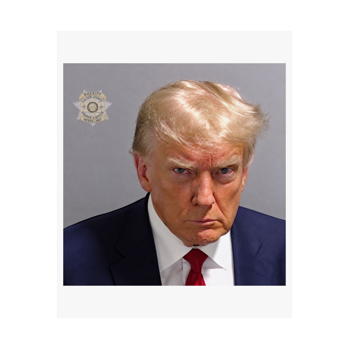 Donald Trump 2023 Mugshot Poster – Matte Wall Art Print