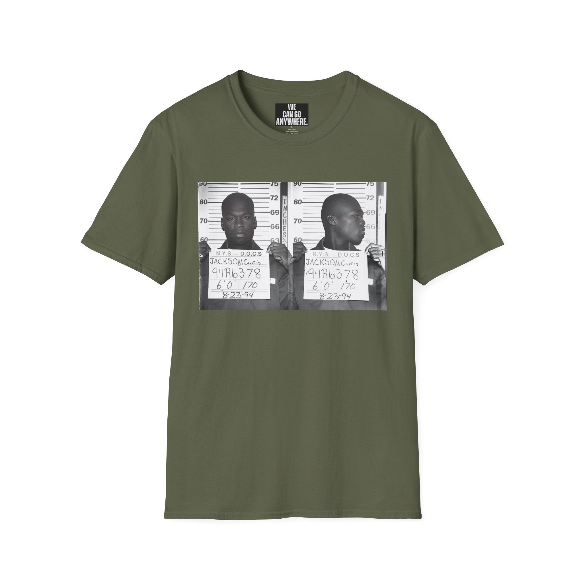50 Cent Mugshot T-Shirt - Built Not Broken | Hip Hop Streetwear