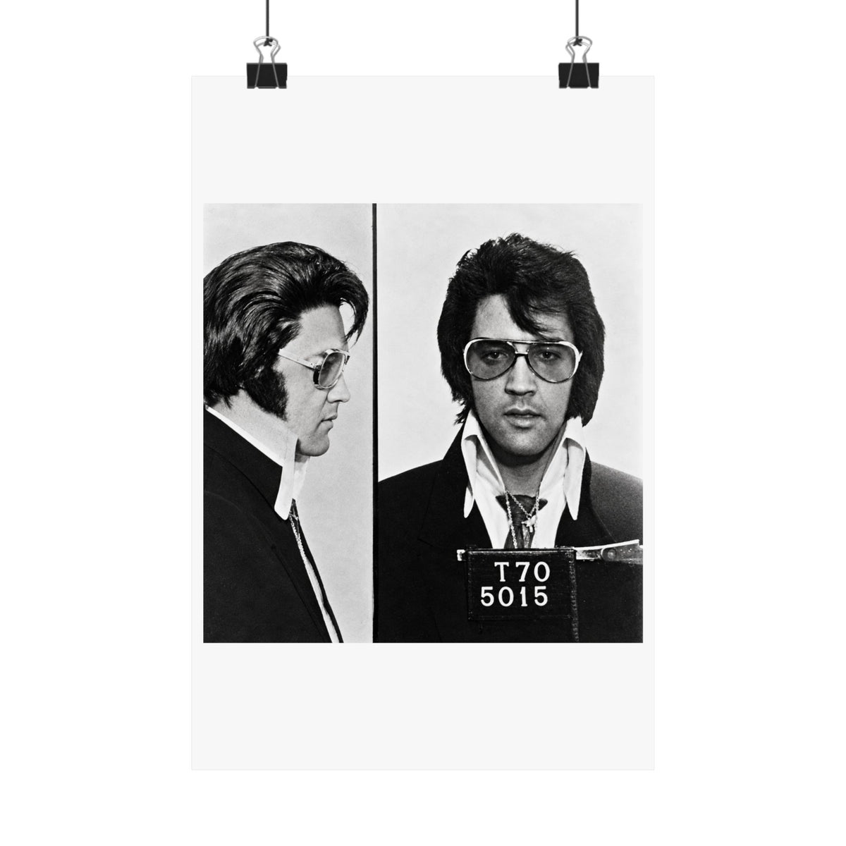 Elvis Presley 1970 Mugshot Poster – Matte Wall Art Print